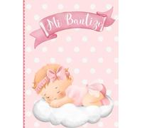 Mi bautizo: Libro firmas y huellas bautizo niña.Libro de invitados y recuerdos bautizo personalizado .Regalo bautizo niña. Album bautizo niña. Album fotos bautizo niña