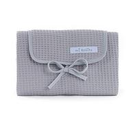 Mi bollito Baby Changing Mat Portable Foldable Waterproof 100% Waffle Cotton Fabric Easy to Store in Maternity Bag Ideal Newborn Gift (Light Grey)
