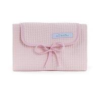 Mi bollito Baby Changing Mat Portable Foldable Waterproof 100% Waffle Cotton Fabric Easy to Store in Maternity Bag Ideal Newborn Gift (Light Pink)