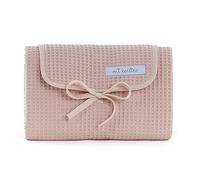 Mi bollito Baby Changing Mat Portable Foldable Waterproof 100% Waffle Cotton Fabric Easy to Store in Maternity Bag Ideal for Newborn Gift (Pastel Pink)