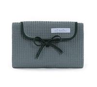 Mi bollito Baby Changing Mat Portable Foldable Waterproof 100% Waffle Cotton Fabric Easy to Store in Maternity Bag Ideal Newborn Gift (Green)