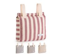 mi bollito - Baby Trolley Bag | New Collection | Universal Stroller Bag with Click Closure | Lightweight, Practical and with Large Capacity | Stripe Design., burgundy, 35x35x12 cm