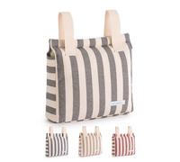 mi bollito - Baby Trolley Bag | New Collection | Universal Stroller Bag with Click Closure | Lightweight, Practical and with Large Capacity | Stripe Design., Black/White, 35x35x12 cm