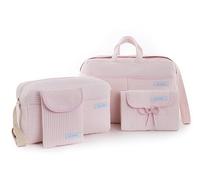 mi bollito Essential Set for Moms, Dads and Babies: Maternity Bag, Changing Bag, Portable Changing Mat and Diaper and Wipes Organiser. Made in Spain., lightpink, standard size, Stylish