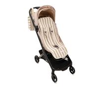 Mi Bollito - Universal Pushchair Mat - Padded and Breathable Striped Model - 100% Cotton - Compatible with All Prams - Made in Spain (Beige)