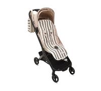 Mi Bollito - Universal Pushchair Mat - Padded and Breathable Striped Model - 100% Cotton - Compatible with All Prams - Made in Spain (Black)