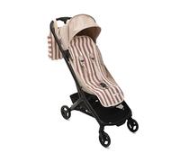 Mi Bollito - Universal pushchair mat - Quilted and breathable striped model - 100% cotton - Compatible with all baby strollers - Made in Spain. (Maroon)