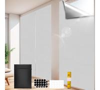 MI CASA Blackout Blind, 200x150cm Portable Stick on Blinds for Windows, Temporary Blackout Curtains Suitable for Cutting any Size Shape for Bedroom, Indoor and Outdoor, White