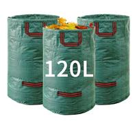 MI CASA Garden Waste Bags 120L x 3 Pack Heavy Duty Garden Bags, Reusable Garden Sacks with Handles, Ideal for Collecting Garden Waste, Plant waste grass and Leaves