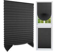 MI CASA Stick on Blinds Windows, No Drill Instant Temporary Curtains 90W x 150H cm Light Filtering Shade, Privacy Protection Bedroom, Kitchen, Bathroom, Easy Fit Blinds, with 2 Clips, Grey
