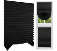 MI CASA Stick on Blinds Windows, No Drill Instant Temporary Curtains 90W x 150H cm Light Filtering Shade, Privacy Protection Bedroom, Kitchen, Bathroom, Easy Fit Blinds, with 2 Clips, Black