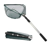 MI CASA Telescopic Fishing Landing Net Foldable Collapsible Extensible Foldable Portable for Bird Fish Catch Release Lightweight Portable Aluminum Alloy Frame, 3-Section Telescopic Handle 130cm Length