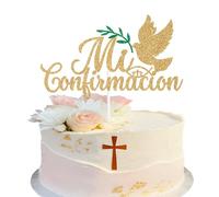 Mi Confirmacion Cake Topper, Spanish Religion Baptism Cake Topper, First Communion/On Your Confirmation, Catholic Christian Confirmation Christening Baby Shower Party Decorations
