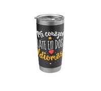 Mi Corazon Late en dos idiomas Bilingual Spanish Teacher Stainless Steel Insulated Tumbler