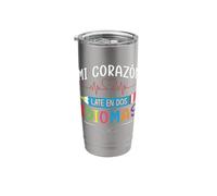 Mi Corazon Late en dos - Maestra Spanish Language Teacher Stainless Steel Insulated Tumbler