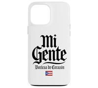Mi Gente Boricua de Corazón Puerto Rico Flag Black Print Case for iPhone 13 Pro Max