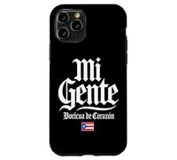 Mi Gente Boricua de Corazón Puerto Rico Flag White Print Case for iPhone 11 Pro