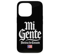 Mi Gente Boricua de Corazón Puerto Rico Flag White Print Case for iPhone 13 Pro