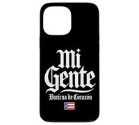 Mi Gente Boricua de Corazón Puerto Rico Flag White Print Case for iPhone 13 Pro Max