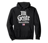 Mi Gente Boricua de Corazón Puerto Rico Flag White Print Pullover Hoodie