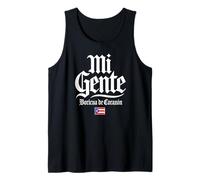 Mi Gente Boricua de Corazón Puerto Rico Flag White Print Tank Top