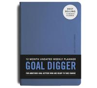 MI GOALS Undated 12 Month Goal Digger Planner - Weekly Journal for Gratitude, Progress and Habit Tracking, B5 (Element Blue)