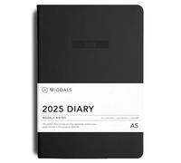 MI GOALS Weekly Notes Planner 2025 - Goal Setting Journal for Gratitude, Progress and Habit Tracking with Reflection Blank Space, A5 (Black)