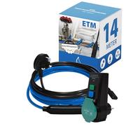 Mi-Heat 14m ETM Heat Trace Cable Kit Self-Regulating - RCD Circuit Breaker - Trace Wire Heating System for Frost Protection - Pipe Trace Heating for Outdoor Plumbing & Drains (230V)