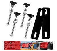 Mi Hogar Traction Board Mounting Kit, Universal Recovery Tracks Mounting Kits, Adjustable Brackets Set, Stainless Steel, Black Powder Coated, Roof Mount