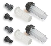 MI:KA:FI Water Filter for Pressure Washer, Garden Pump, Garden Irrigation, Motorhome, ¾ Inch Connection, Suitable for Kärcher 4.730-059.0 (2x Filters, Includes Adapter)