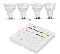 Mi-Light Wireless 2.4Ghz RF Touch Panel Control 4W RGB 16 Million GU10 Led Light Lamp Fully Dimmer CCT Kelvin 2700k-6500k Double White Spotlight
