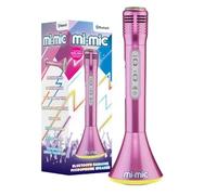 Mi-Mic Kids Karaoke Microphone | Wireless Speaker with Wireless Bluetooth and LED Lights Microphone for Kids, Pink