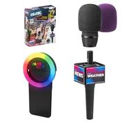 Mi-Mic Live Media Maker Kit, Toy Microphone for Kids with Ring Light, Handle, Windshields and Stickers, Vlogger and Reporter Set for Kids Aged 5+