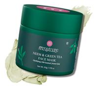 Mi Nature Neem & Green Tea Face Mask - Hyaluronic, salicylic Acid |Deep Cleansing Clay for Oily & Combination Skin, Pore Refining & Oil-Balancing, 50g