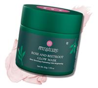 Mi Nature Rose & Beetroot Glow Mask - 50g Face Pack with Rose Petal, Beetroot Water Extract+ Gentle AHAs & Hyaluronic Acid- Hydrating & Exfoliating