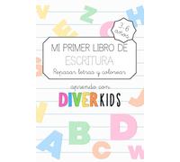 Mi primer libro de escritura | Repasar letras, dibujos y colorear, preescolar 3-6 años (APRENDO VOCABULARIO Y COLOREO)