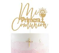 Mi Primera Comunion Cake Topper, My First Holy Communion, God Bless, Religious Baptism Christening Baby Shower Party Decorations