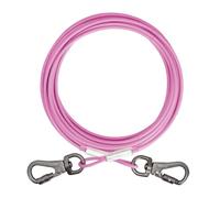 Mi pupjoy Dog Tie Out Cable 10/20/30/50 Ft-Dog Lead for Yard-Leash Outside for Small to Medium Pets Dogs Up to 60 lbs - Outdoor Dogs Runner Tether (Pink, 60Ibs 50ft)