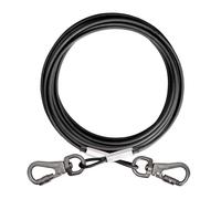 Mi pupjoy Dog Tie Out Cable 10 Feet-Dog Lead for Yard-Leash Outside for Small to Medium Pets Dogs Up to 60 lbs - Outdoor Dogs Runner Tether (Black, 60Ibs 10ft)