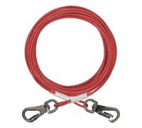 Mi pupjoy Dog Tie Out Cable 100ft Dog Lead for Yard-Leash Outside for Small to Medium Pets Dogs Up to 60 lbs - Outdoor Dogs Runner Tether (Red, 60Ibs 100ft)