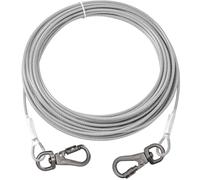 Mi PupJoy Tie Out Cable for Yard - Chew Proof Steel Wire Dog Lead - Tangle Free Leash with Swivel Bolt Snap for Pups - Dog Runner Tether for Medium to Large Dogs Up to 90lbs (Transparent, 90lbs/10ft)