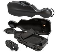 MI&VI AP-7016 Light Hard Shell Viola Case for 15" to 16.5" inch Full Sized Violas with Adjustable Straps | Water Resistant | Travel Backpack | Poly Carbon Fiber Shaped Violin Case (Black)