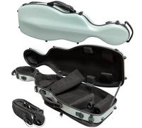 MI&VI AP-7016 Light Hard Shell Viola Case for 15" to 16.5" inch Full Sized Violas with Adjustable Straps | Water Resistant | Travel Backpack | Poly Carbon Fiber Shaped Violin Case (Green)