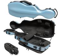 MI&VI AP-7016 Light Hard Shell Viola Case for 15" to 16.5" inch Full Sized Violas with Adjustable Straps | Water Resistant | Travel Backpack | Poly Carbon Fiber Shaped Violin Case (Blue)