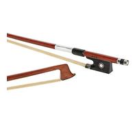 MI&VI Basic Pernambuco Violin Bow w/Ebony Frog, Octagonal Silver Mounted Nickel Stick, Tinsel Lapping (3/4)