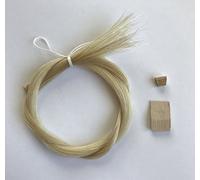 MI&VI Extra Thick Mongolian Horse Hair, Perfect for Cello Bows - Unbleached, White 29.5" (1 Hank, Prepared, Includes Plug and Wedge) (Cello - 1 Hank)
