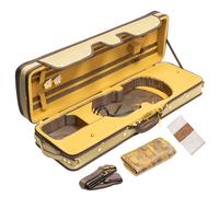 MI&VI NF-9001CC Maestro Hard-Shell Violin Case 4/4 (Full Size) Polishing Cloth Included | Luxury Silk Interior | High-Density | Adjustable Straps | Hygrometer | Thermometer (Beige)