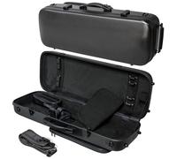 MI&VI Regale Series Hard Shell Poly Carbon Viola Case - Light Oblong Case for Violas, AP-7018, Black (15" to 16.5" inch)