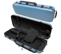 MI&VI Regale Series Hard Shell Poly Carbon Viola Case - Light Oblong Case for Violas, AP-7018, Blue (15" to 16.5" inch)