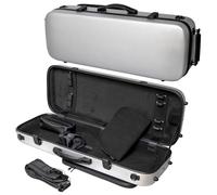 MI&VI Regale Series Hard Shell Poly Carbon Viola Case - Light Oblong Case for Violas, AP-7018, Silver (15" to 16.5" inch)